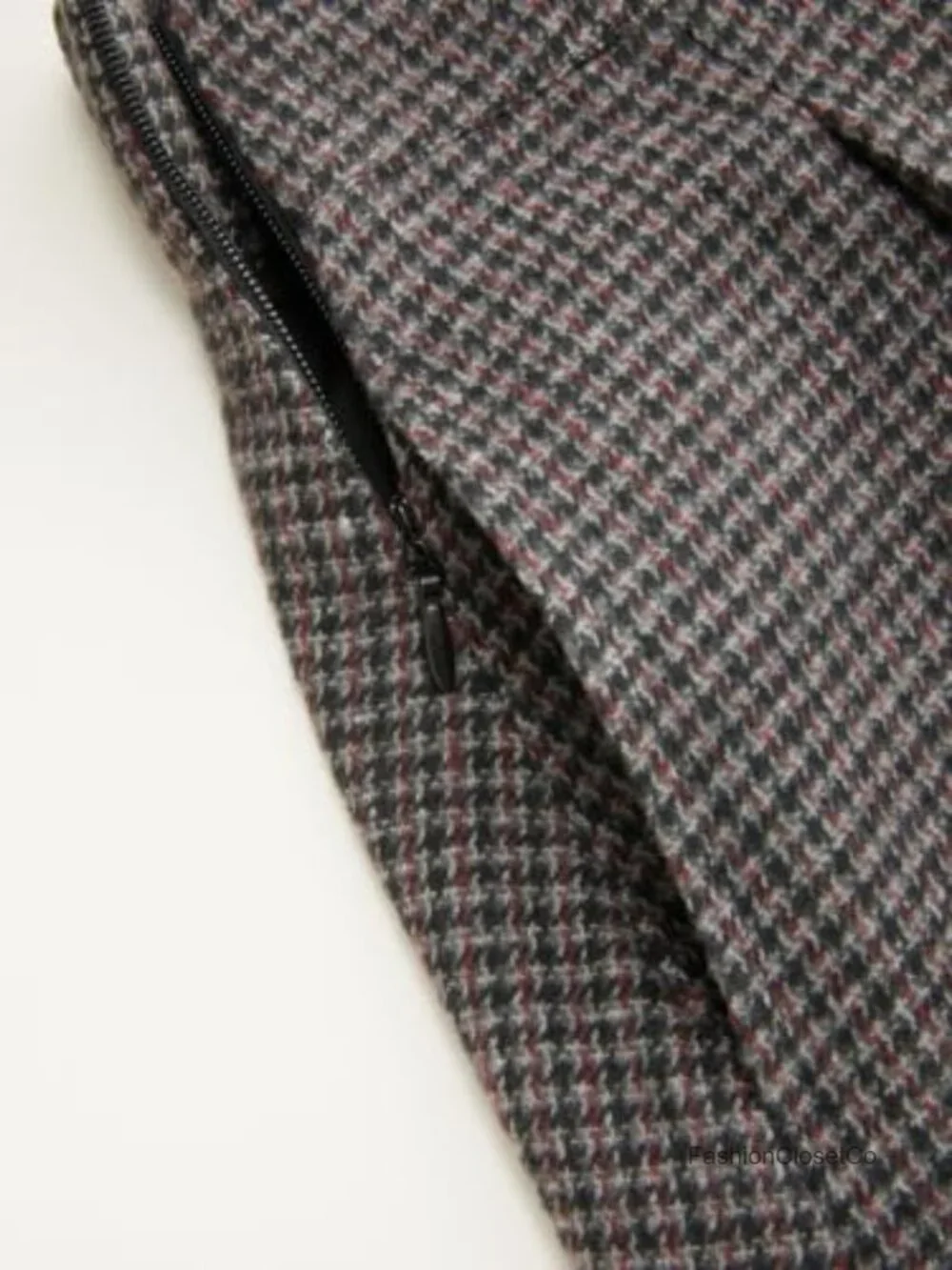 Plaid Pleated Midi Skirt with Pockets Office Fall Skirt